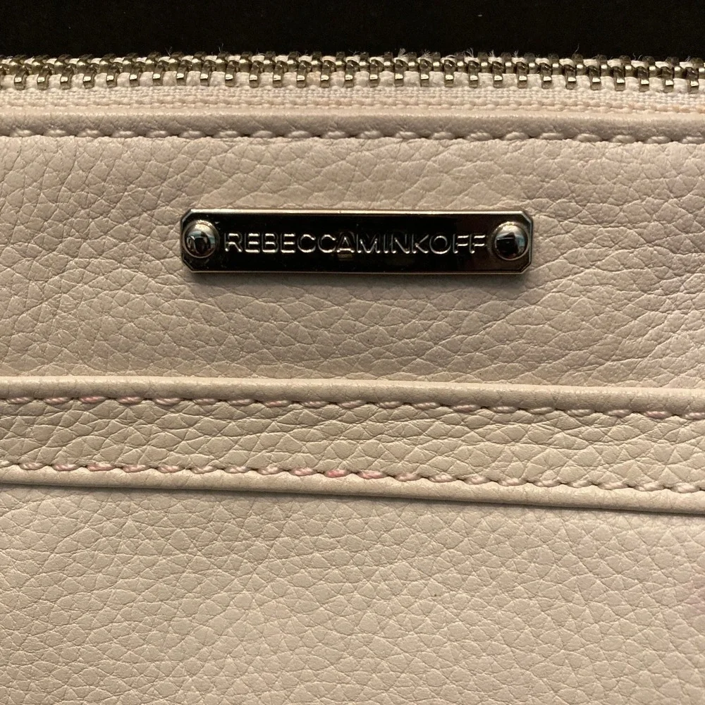 Rebecca Minkoff‎ Crossbody Bag White Leather Chain Strap Hook Front Bottom Studs